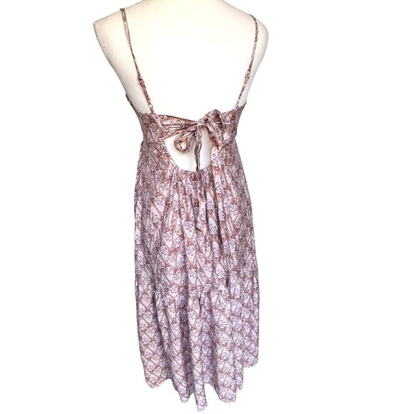 By the River Maxi Dress Empire Waist Pink & White Floral Print Women's Small - Picture 9 of 11